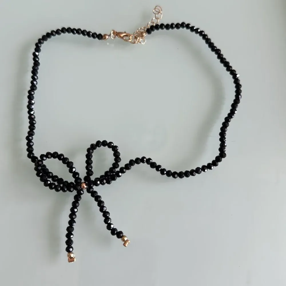 Black Beaded Necklace A1411 - Picture 3 of 4